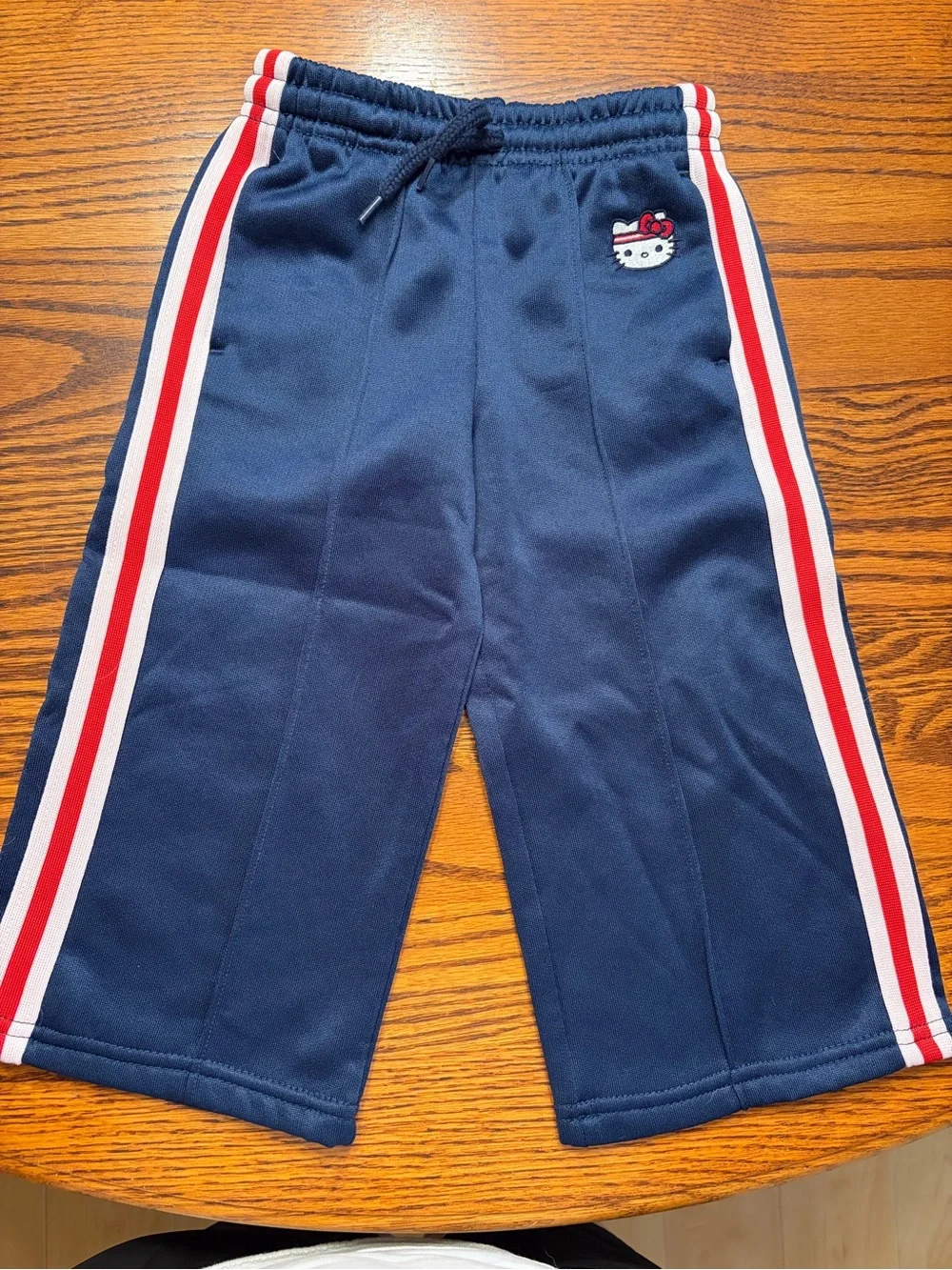 Hello Kitty Navy Sweatpants with Red & White Side Stripes